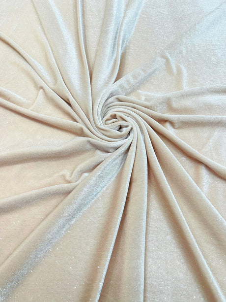 Glitter Stretch Velvet Polyester Spandex Fabric - Glitter, 58" Width (1 Yard)