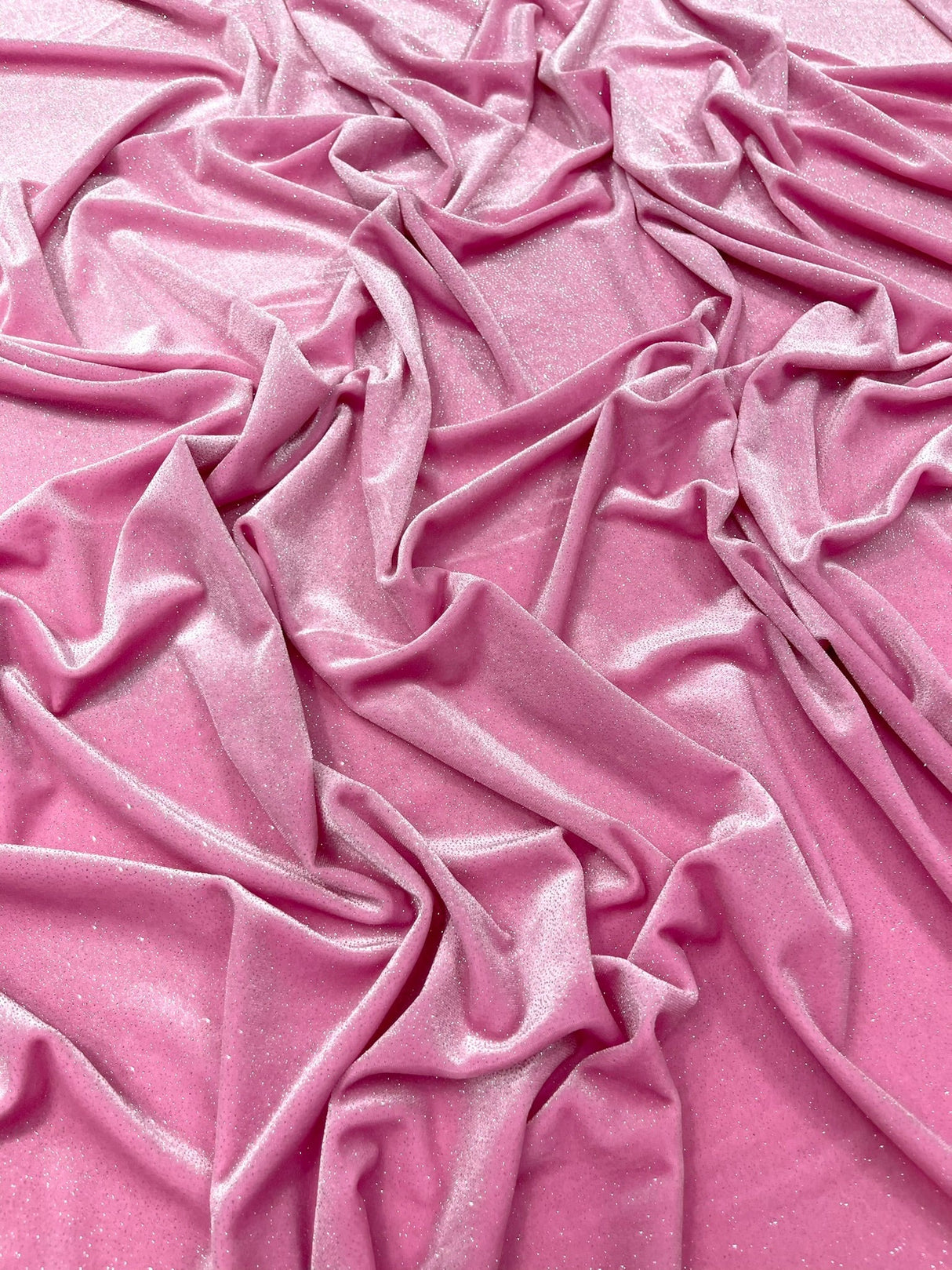 Glitter Stretch Velvet Polyester Spandex Fabric - Glitter, 58" Width (1 Yard)