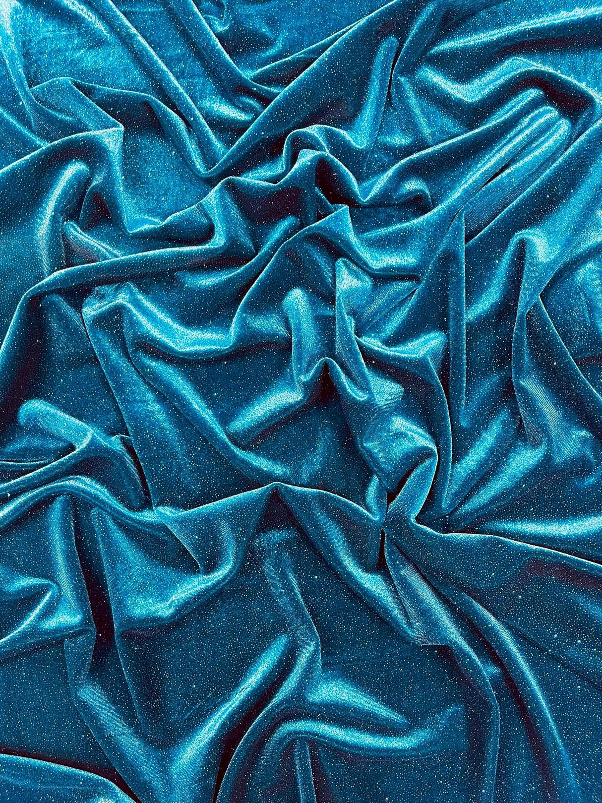 Glitter Stretch Velvet Polyester Spandex Fabric - Glitter, 58" Width (1 Yard)