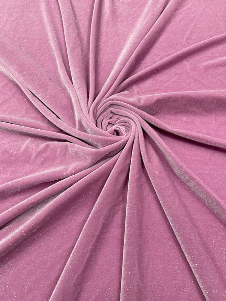Glitter Stretch Velvet Polyester Spandex Fabric - Glitter, 58" Width (1 Yard)