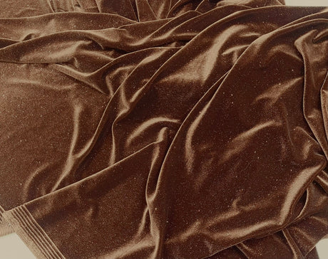 Glitter Stretch Velvet Polyester Spandex Fabric - Glitter, 58" Width (1 Yard)