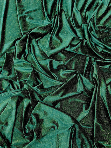 Glitter Stretch Velvet Polyester Spandex Fabric - Glitter, 58" Width (1 Yard)