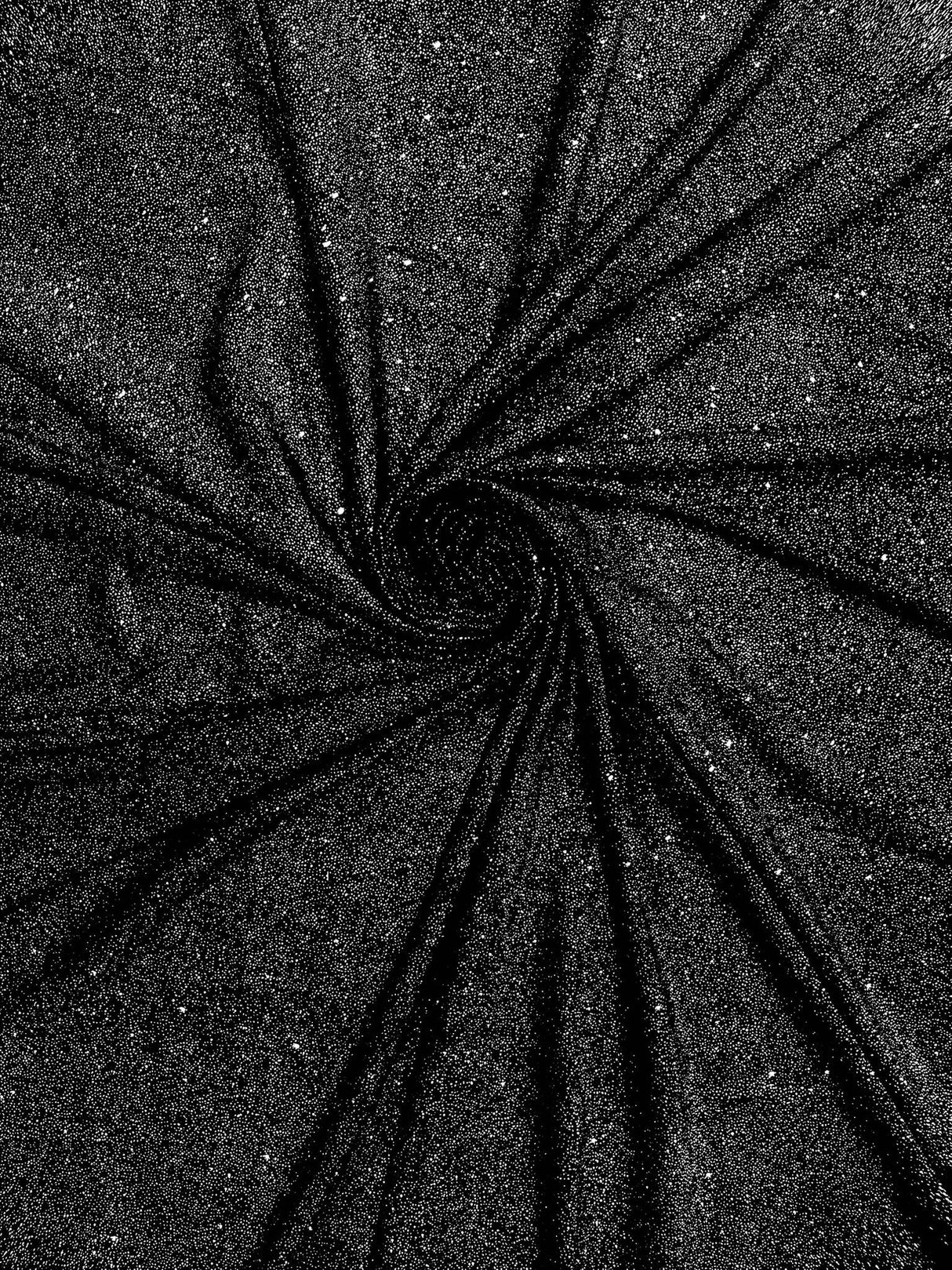 Glitter Stretch Velvet Polyester Spandex Fabric - Glitter, 58" Width (1 Yard)