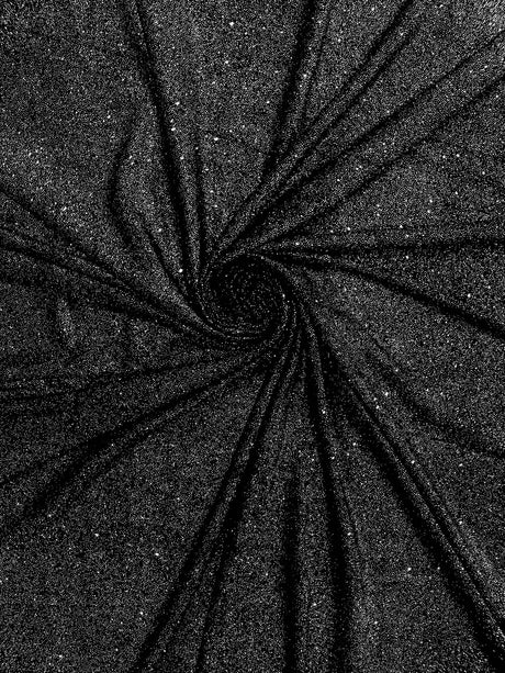 Glitter Stretch Velvet Polyester Spandex Fabric - Glitter, 58" Width (1 Yard)
