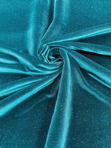 Glitter Stretch Velvet Fabric - 58" Width, Glitter Finish, 2-Way Stretch (1 Yard)