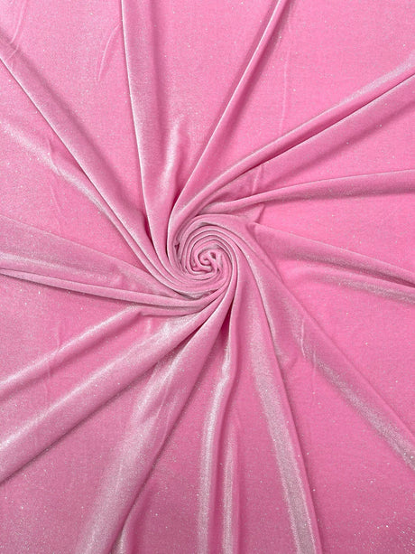 Glitter Stretch Velvet Polyester Spandex Fabric - Glitter, 58" Width (1 Yard)