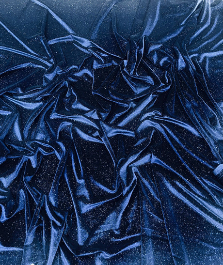 Glitter Stretch Velvet Polyester Spandex Fabric - Glitter, 58" Width (1 Yard)