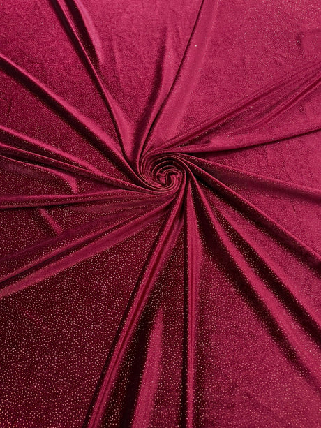 Glitter Stretch Velvet Polyester Spandex Fabric - Glitter, 58" Width (1 Yard)