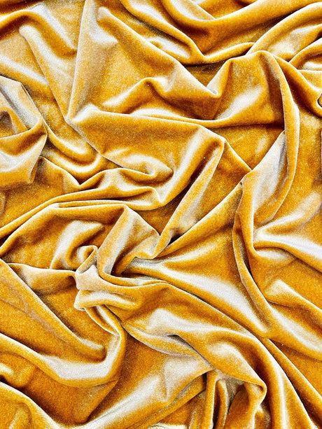 Glitter Stretch Velvet Polyester Spandex Fabric - Glitter, 58" Width (1 Yard)