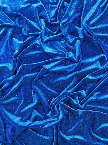 Glitter Stretch Velvet Polyester Spandex Fabric - Glitter, 58" Width (1 Yard)