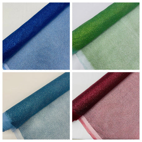 Glitter Tulle Mesh Fabric - Sparkle Shimmer, 58" Width (1 Yard)