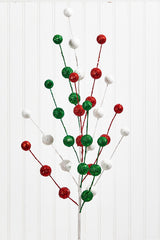32 Inch Glitter/Mica Ball Spray – Red, Green & White Festive Sparkle for Holiday Décor