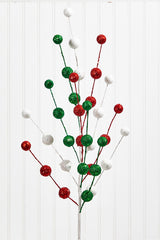32" Glitter/Mica Ball Spray - Red/Green/White
