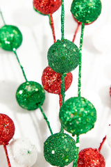 32" Glitter/Mica Ball Spray - Red/Green/White