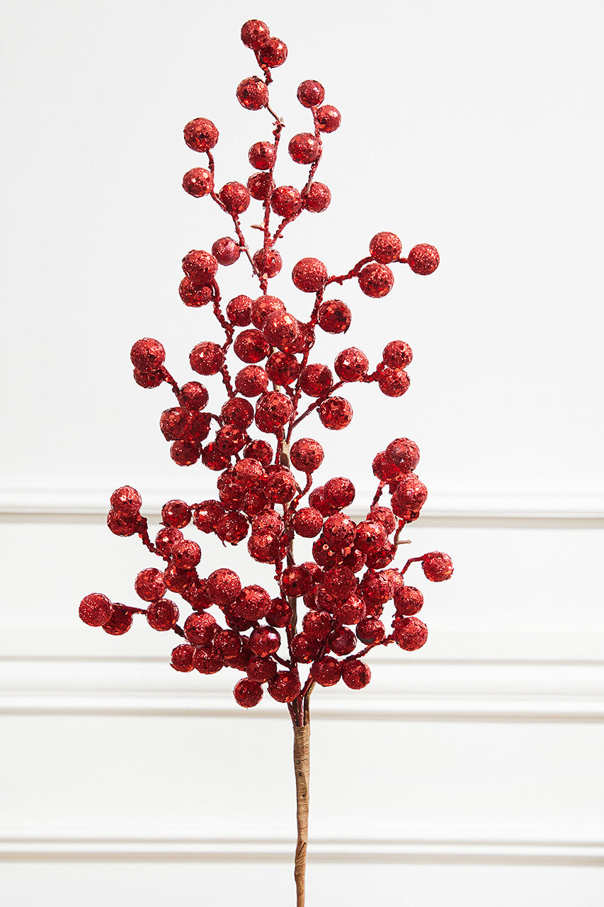 29” Crabapple Spray Glitter - Red
