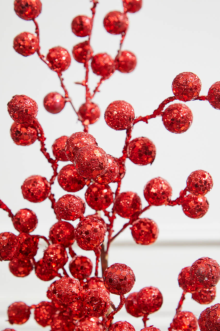 29” Crabapple Spray Glitter - Red