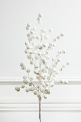 29” Glitter Crabapple Spray - White