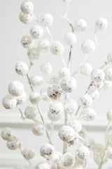 29” Glitter Crabapple Spray - White