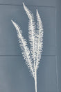 35" Glitter Fern Spray - White