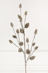 28 Inch Mini Glitter Pinecone Spray Holiday Decorative Stem