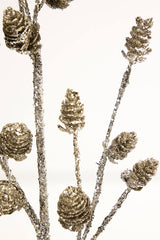 28" Mini Glitter Pinecone Spray