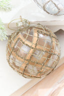 5" Glitter Patterned Glass Ornament