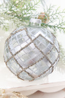 5" Glitter Patterned Glass Ornament
