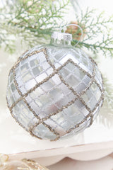 5" Glitter Patterned Glass Ornament