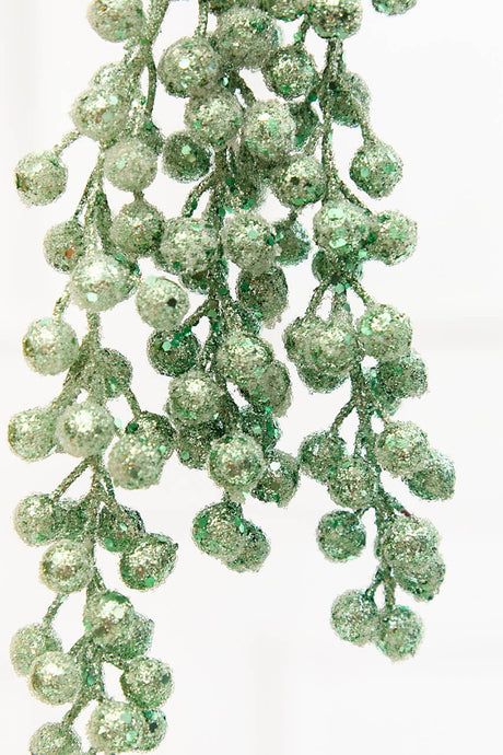 31" Sage Glitter Berry Spray