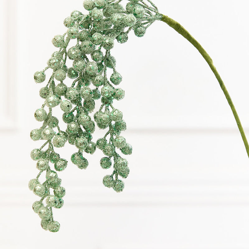 31" Sage Glitter Berry Spray