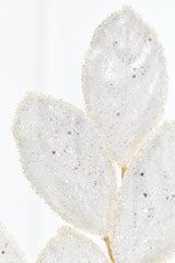 27" Platinum Glitter Leaf Spray