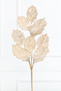 27" Champagne Glitter Berry Leaf Spray