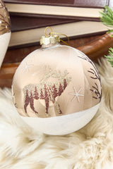 5" - 6" Bronze & Glitter Moose Glass Ornament