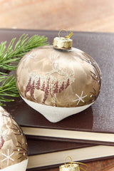 5" - 6" Bronze & Glitter Moose Glass Ornament
