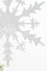 12" White Glitter Snowflake Ornament