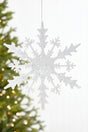 12" White Glitter Snowflake Ornament