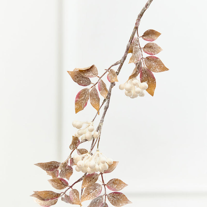 28.5” Ivory Glitter Berry Spray