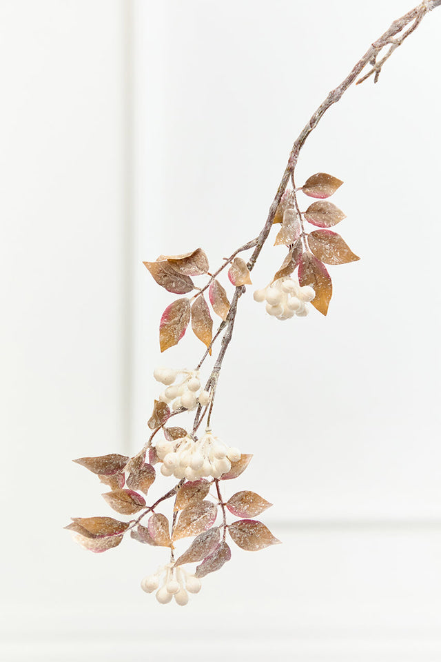 28.5” Ivory Glitter Berry Spray