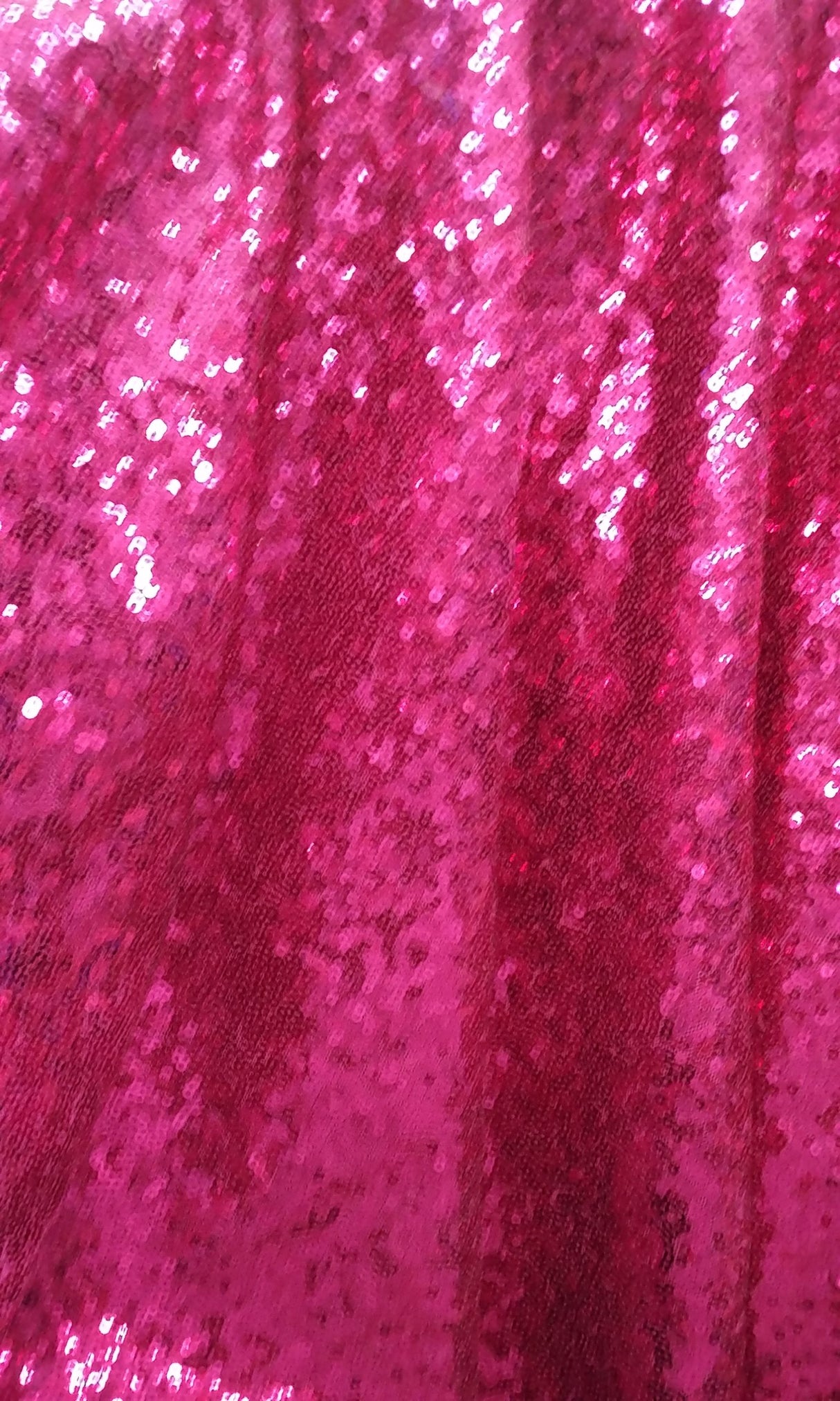 Fuchsia Glitz Sequins Polyester Fabric - Fuchsia, Mini Metallic Disc Sequins, 52/54" Width