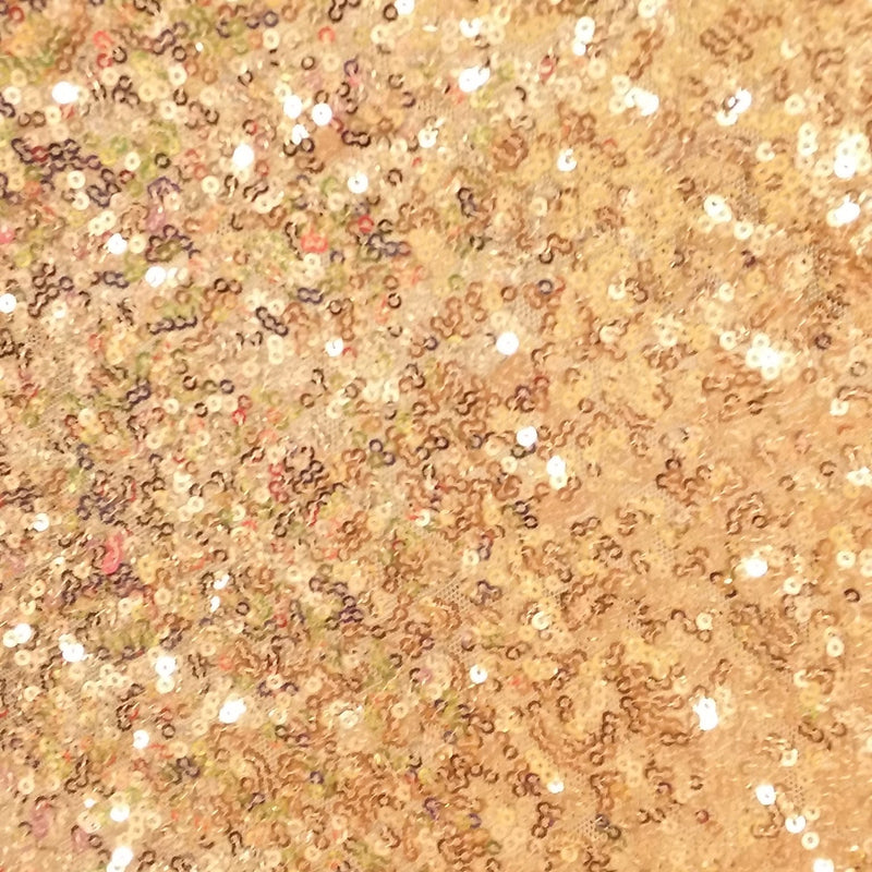 Gold Glitz Sequins Polyester Fabric - Gold Mini Metallic Disc Sequins, 52/54" Width