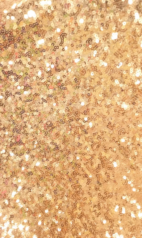 Gold Glitz Sequins Polyester Fabric - Gold Mini Metallic Disc Sequins, 52/54" Width