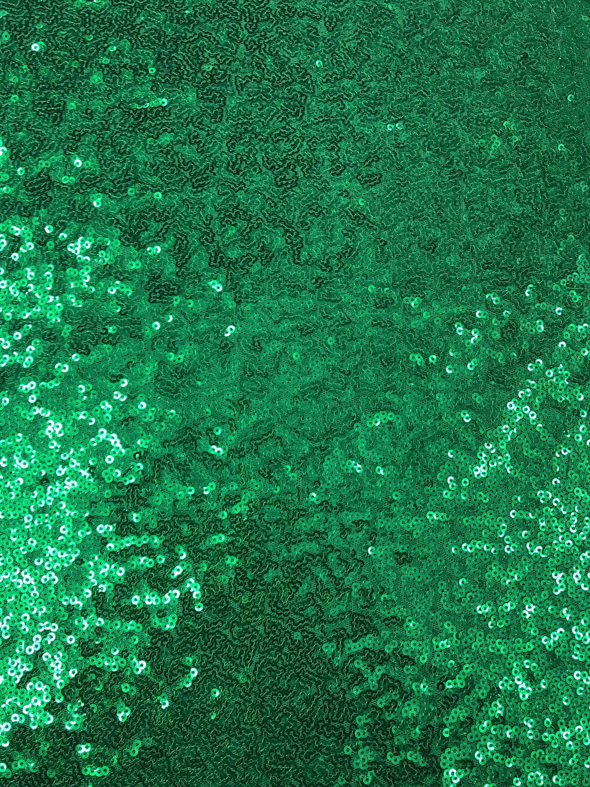 Kelly Green Glitz Sequins Polyester Mesh Fabric - Kelly Green, Mini Metallic Disc Sequins, 52/54" Width