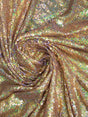 Gold Hologram Polyester Fabric - Mini Metallic Disc Sequins, Gold, 52/54" Width (1 Yard)