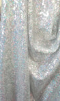 Hologram Silver Polyester Fabric - Mini Metallic Disc Sequins, Silver, 52/54" Width (1 Yard)