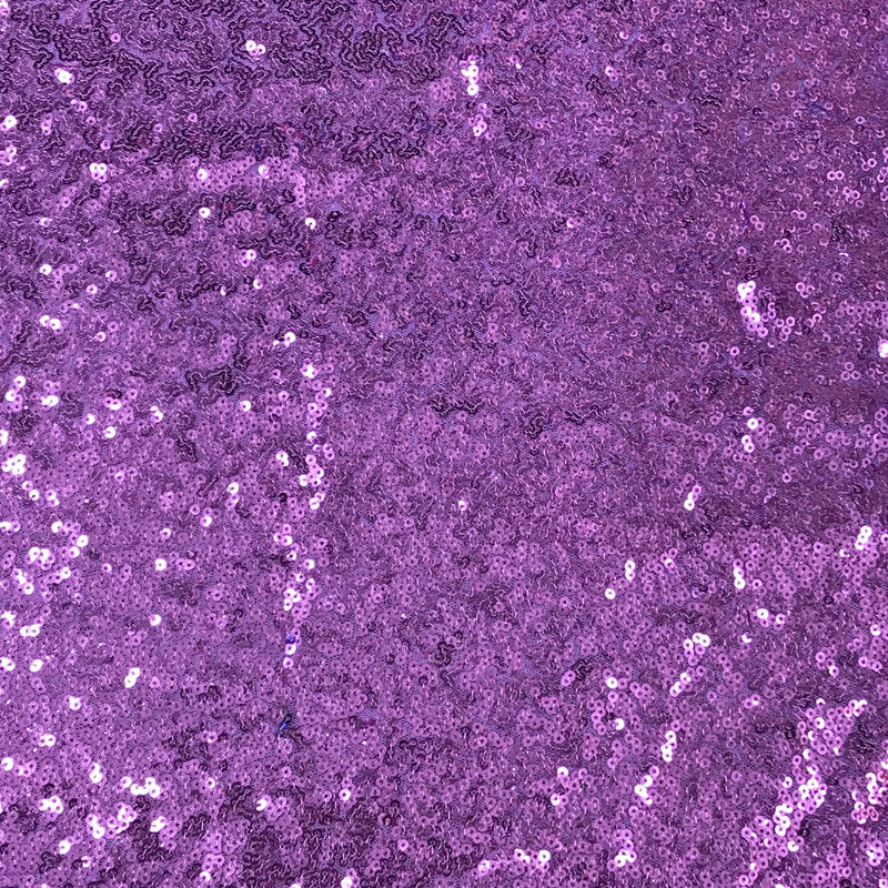 Lilac Glitz Sequins Polyester Fabric - Lilac, Mini Metallic Disc Sequins, 52/54" Width
