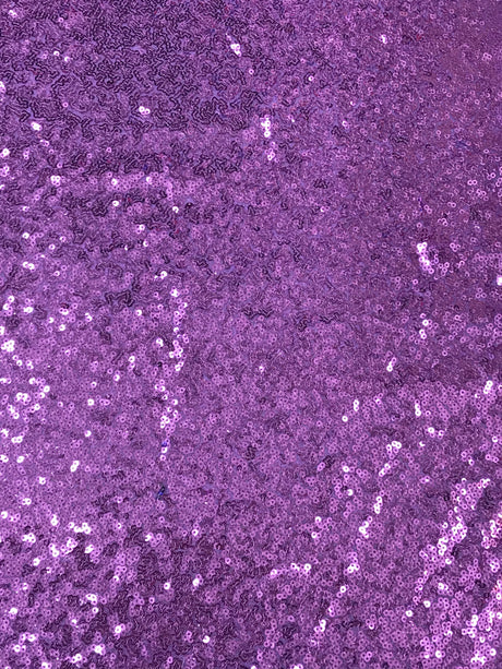 Lilac Glitz Sequins Polyester Fabric - Lilac, Mini Metallic Disc Sequins, 52/54" Width