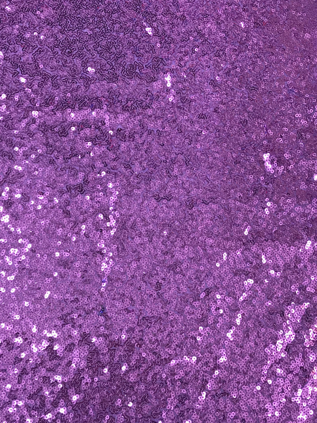 Lilac Glitz Sequins Polyester Fabric - Lilac, Mini Metallic Disc Sequins, 52/54" Width