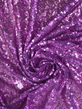 Lilac Glitz Sequins Polyester Fabric - Lilac, Mini Metallic Disc Sequins, 52/54" Width