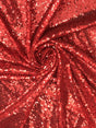 Red Glitz Sequins Polyester Fabric - Red Mini Metallic Disc Sequins, 52/54" Width