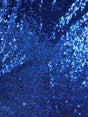 Royal Glitz Sequins Polyester Mesh Fabric - Royal Blue Mini Metallic Disc Sequins, 52/54" Width